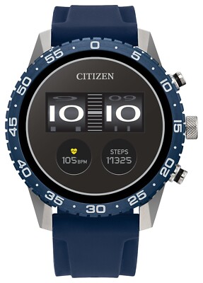 Citizen CZ Smart Touchscreen Blue Silicone Smart Watch 44MM MX1018