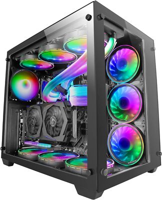Mars Gaming MCV3 E-ATX PC-Gehäuse Größe XXL - Dual Hartglas Fenster - Cap