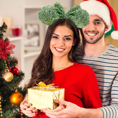 Disney-Parks Mickey Green Sequin Bow Exclusive Rare Minnie  display picture 2