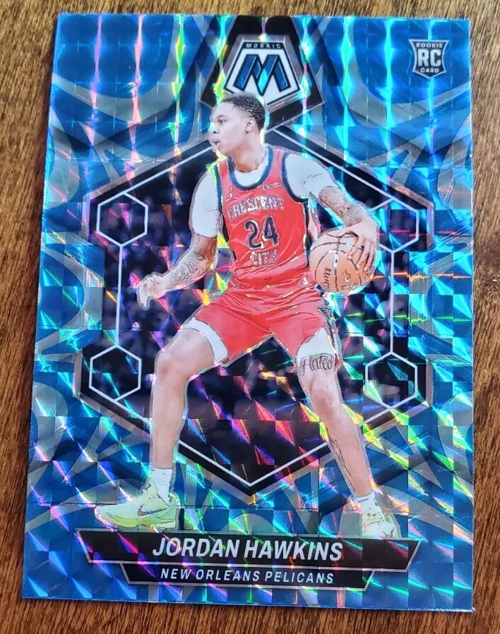 2023-24 Panini Mosaic JORDAN HAWKINS RC #243 Reactive Blue New Orleans Pelicans