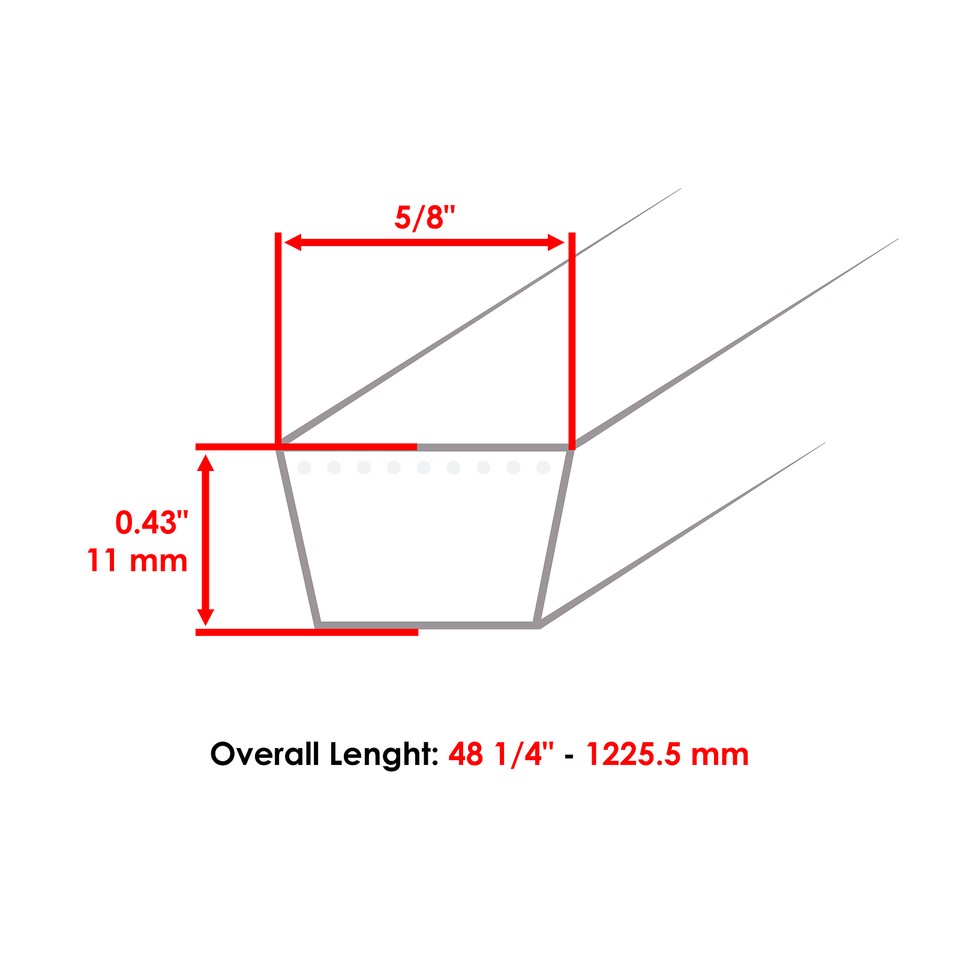 MTD Ersatzriemen 954-0370 – Originalteil, 1,6 Cm Breit X 122 Cm Lang, Für Variable Geschwindigkeit (ersetzt 754-0370)