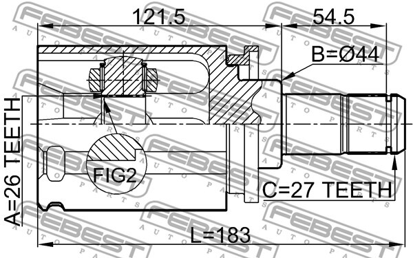 1911-E70LH FEBEST Joint Kit, drive shaft for BMW