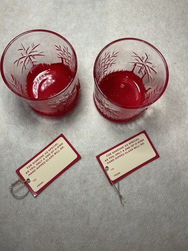 Maker’s Mark Collectible Snowflake Christmas Red Wax Dipped Glasses Whiskey (2) - Picture 2 of 10