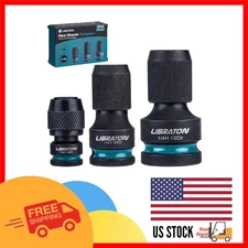 Transform Your Wrench: High-Quality Quick-Change Hex Adapter Kit - 3 Pieces