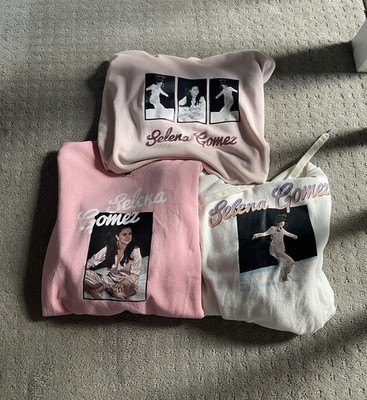 Selena Gomez H&M Clothing Lot Size Small White And Pink Hoodies Pink Crewneck