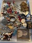 Vintage Costume Jewelry & Collectibles Estate Lot Photo Frame Trinket Box  E51