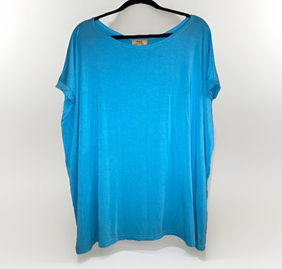 #ad #ad Piko Green Earth Fashion Women’s L Blue Short Sleeve Bamboo Top Sustainable $19.99