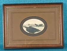 American Eagle Etching, Stephen Barlow Framed Art In Frame Vintage 8” x 6"