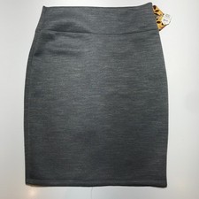 Hybrid & Company Womens Heather Gray Ponte Pencil Skirt High Rise Made in USA XL