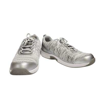 Orthofeet #982 Sandy Womens Athletic Shoe 12 2E X-Wide Bio Feet Silver White