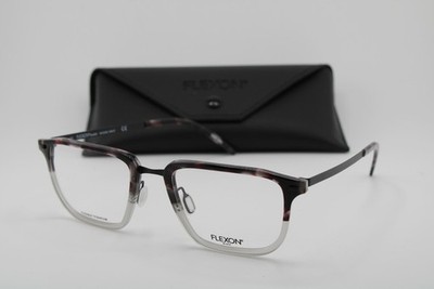 NEW FLEXON B2037 060 BLACK HAVANA GUNMETAL AUTHENTIC EYEGLASSES 55-22