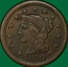 Photo of a 1850-P Large Cent from an eBay listing that sold on Jul 19, 2026