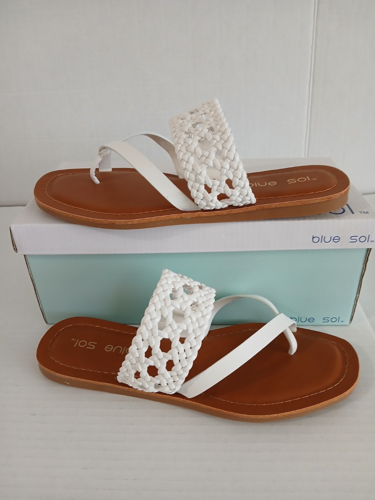 SAOLA Sandalo piatto Blue Sol misura 7 5M colore bianco comfort tutti i materiali artificiali nuovo