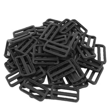 Luggage Bag Plastic Webbing Connecting   Glide Buckle Fastener Black 50 Pcs