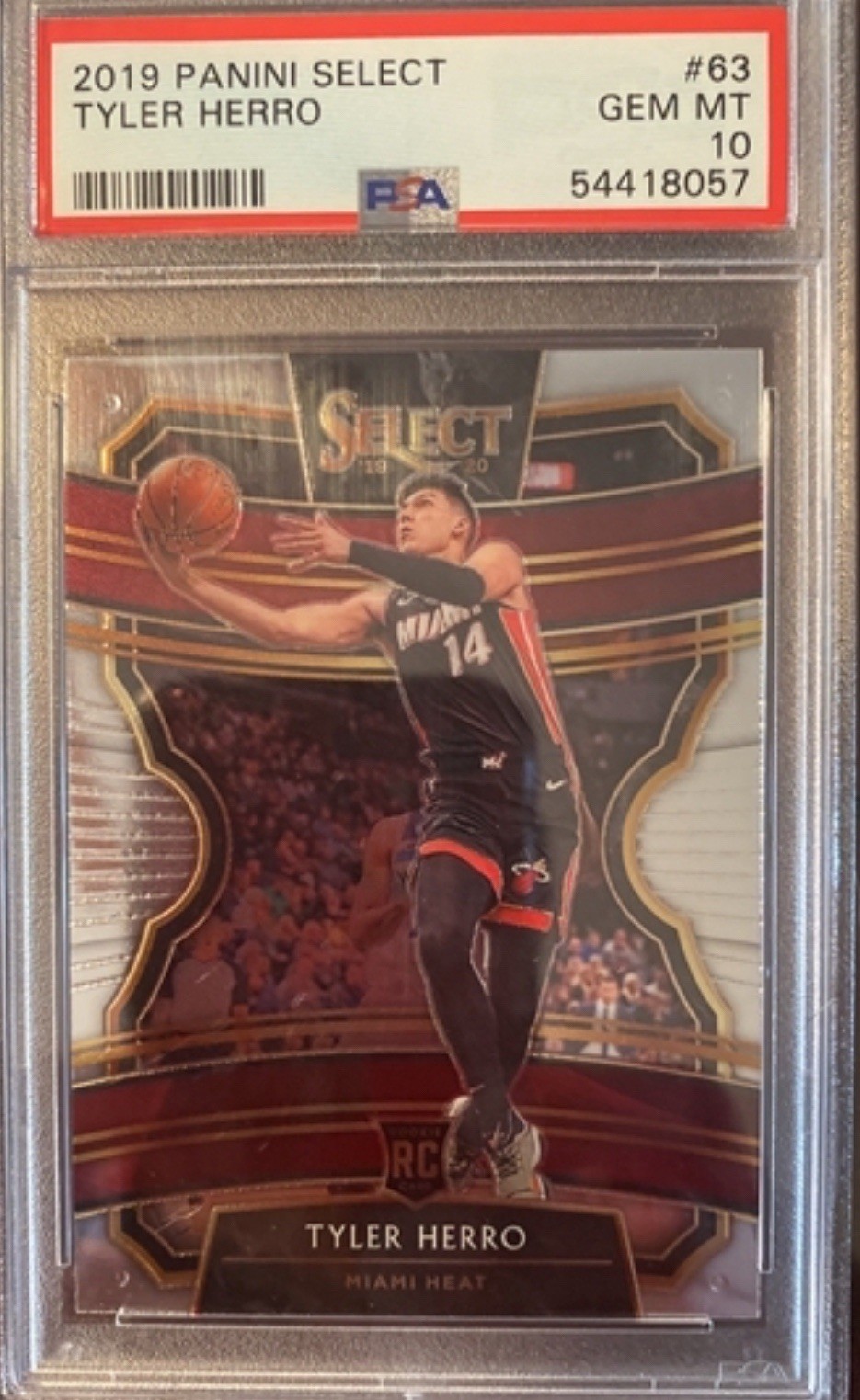 2019 Panini Select Tyler Herro PSA 10 Rookie Miami Heat #63
