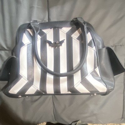 KILLSTAR Striped Bag Black White Never Trust The Living