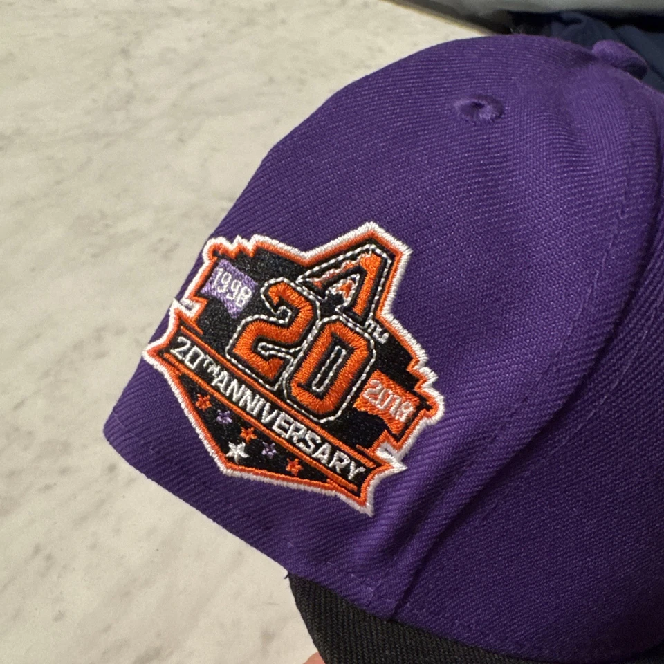 7 1/4Orange UV New Era Exclusive Arizona Diamondbacks 20th Anniversary Fitted - Image 2 of 4