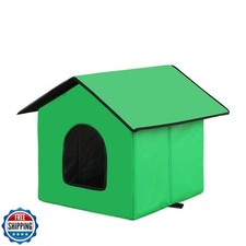 QIPUVOFY Outdoor Pet Shelter, Waterproof Portable Cat House, Collapsible Indo