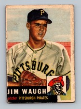 1953 Topps #178 Jim Waugh Rookie LOW GRADE Vintage Baseball Card. rookie card picture