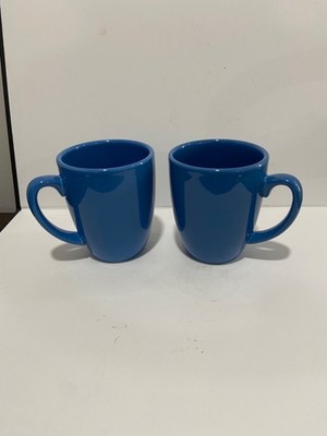Corelle Coordinates Set of 2 Blue Coffee Cups Mugs EUC!!!