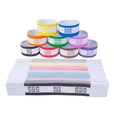 720 Assorted 9 Colors Money Band Bundles Self Sealing Currency Straps for Bil