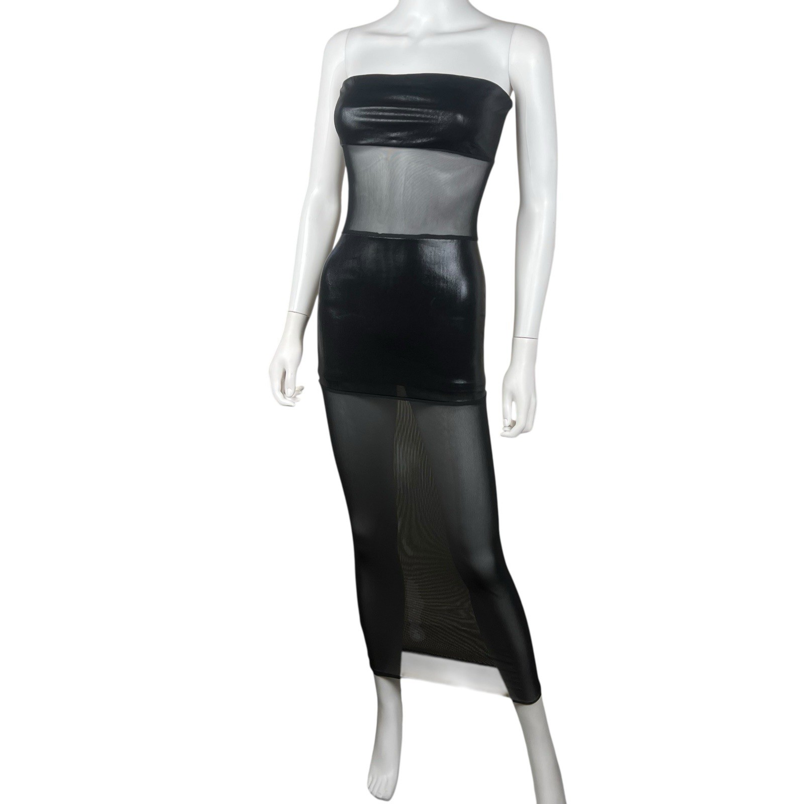 Superdown Revolve Mesh Panels Black Strapless Max… - image 7