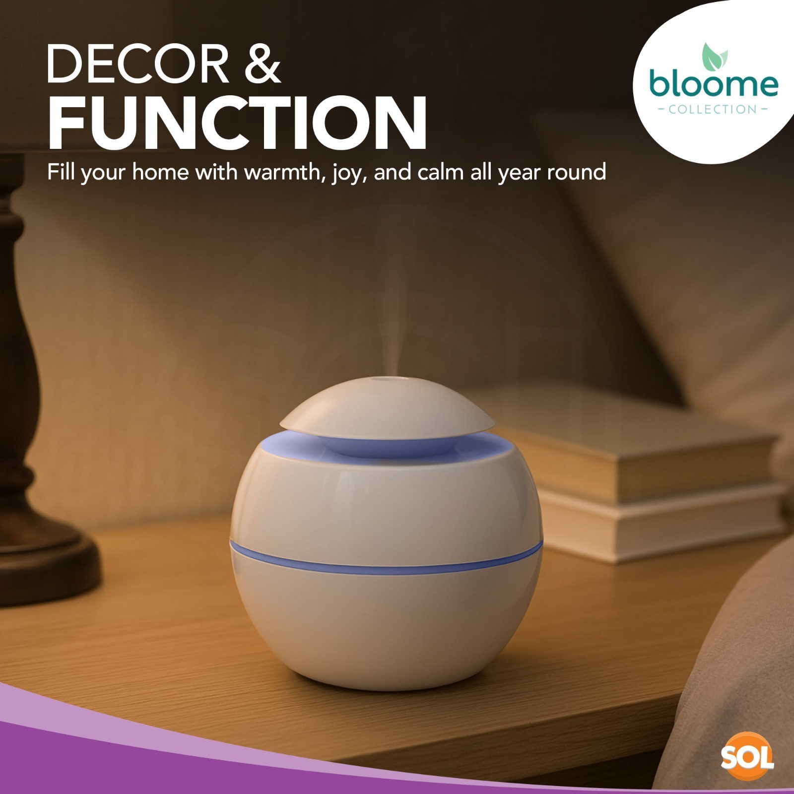 2pk Round Aroma Mist Jasmine Essential Oil Diffusers For Home Aromatherapy USB