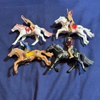 Lot Cowboys Indians Soldiers Horses Plastic Toy Figures