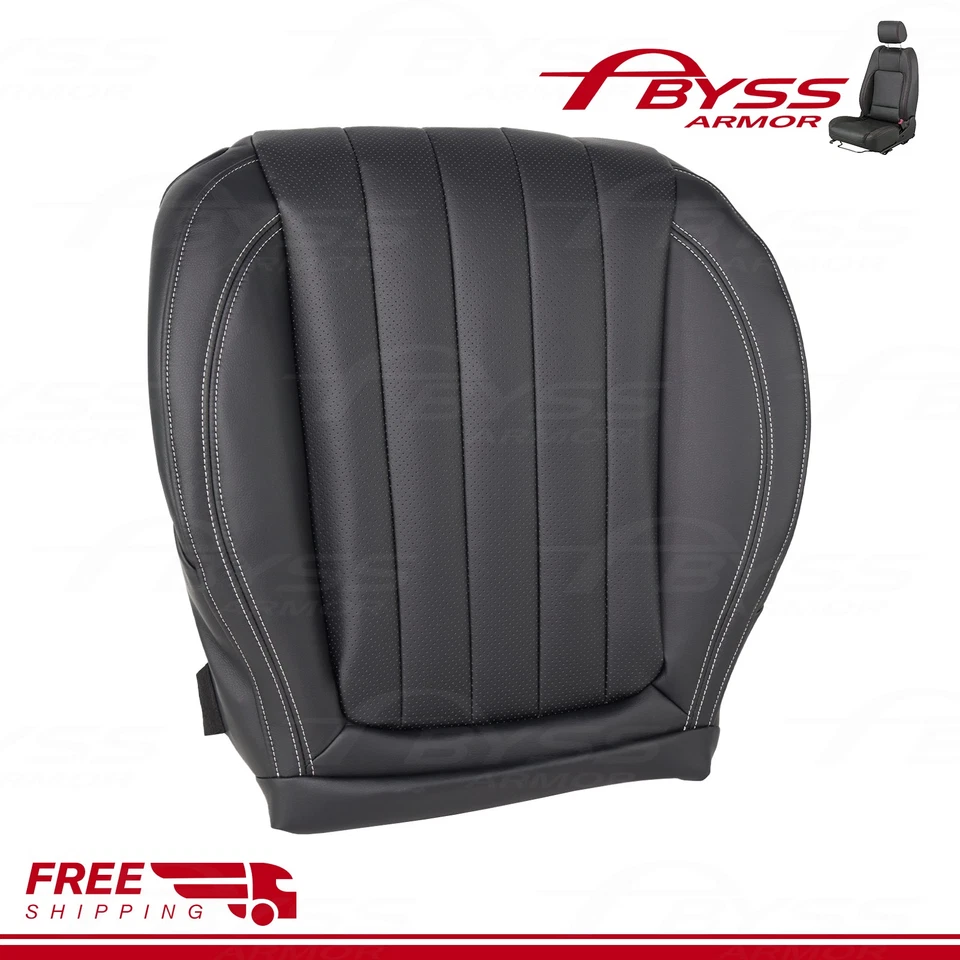 Fits 2017 2018 2019 2020 Mercedes Benz E300 Driver Bottom & Top Seat Cover Black - Image 3 of 4