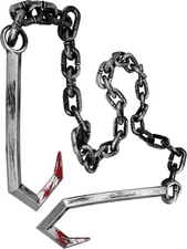 Nicky Bigs Novelties Plastic Fake Butcher Hook 90.5 inches long, Silver/Black 