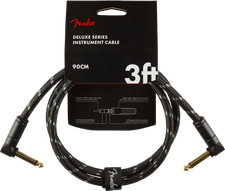 Fender  3' Deluxe Series Black Tweed Instrument Cable Angle/Angle 0990820096