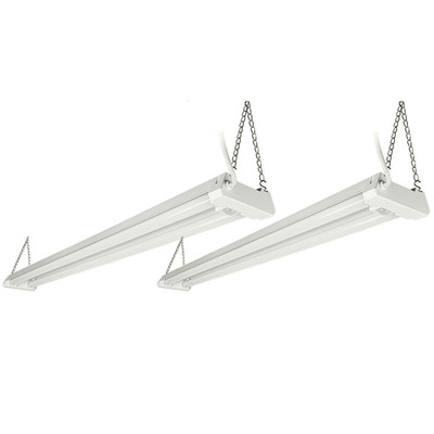 2 Pack Motion Sensor 4FT LED Utility Shop Light, 40W Plug in Linkable Light Fixt