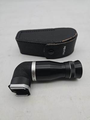 ASAHI PENTAX VINTAGE 90 DEGREE RIGHT ANGLE FINDER WITH ORIGINAL LEATHER CASE