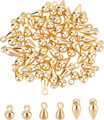 60 Stück 3 Stil Tiny Brass Teardrop Charm Golden Metal Chain Extender Round Dang