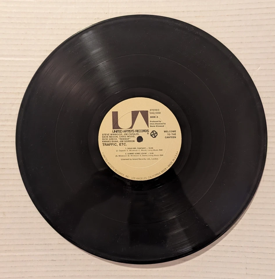 Vintage Traffic "Welcome To The Canteen" Vinyl Album (1971) - Image 4 of 4