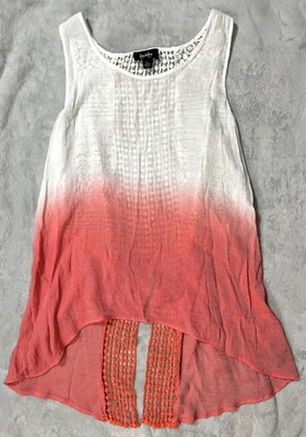Pink XL Dip Dye Ombre Delicate Open Crochet Boho Hippie Festival Flowy Fairy