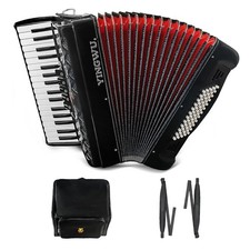 Accordion 34 keys 60 bass Lightweight instrument for beginners Black
