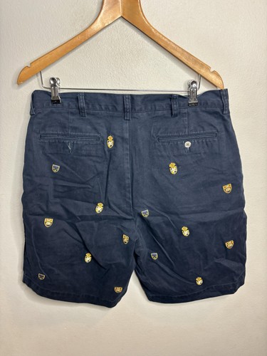 Pantalones Cortos Polo Ralph Lauren Para Hombre 34 Azul Marino Cresta Bordados Chino Estilo Preppy - Imagen 4 de 7