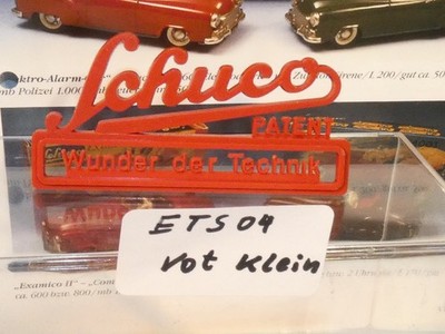 Schuco ''Wunder der Technik'' Schriftzug rot klein (ETS04)