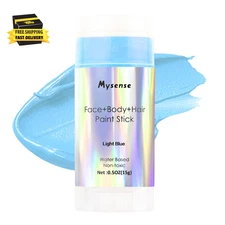 Light Blue Face Body Hair Paint Stick,Water Based Washable Temporary Hair Color,