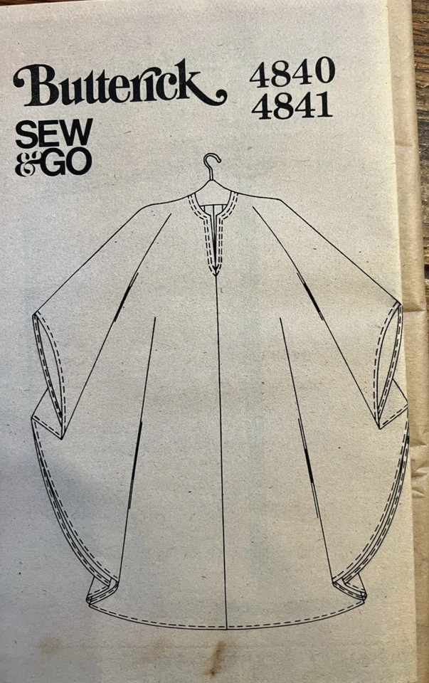 Butterick 4840 Caftan Kaftan Loose Loungewear Maxi Dress UNCUT Sewing Pattern - Image 2 of 4