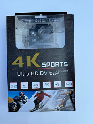 4K Sports Ultra HD DV Action Camera 16MP Wi-Fi 2in LCD Black Water-Resistant