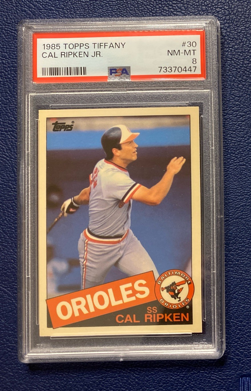 1985 Topps Tiffany Cal Ripken Jr. 30 PSA 8 Baltimore Orioles