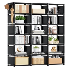 18-Cube Extra Large Book Shelf Bookcase DIY Living Room Home Organizer Black New