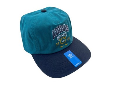 Adidas Originals Mens Teal/ Black Varsity Strapback Curved Brim Hat Ball Cap