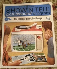 Vtg Show N Tell Picturesound Galloping Ghost Red Grange Record Film strip folder