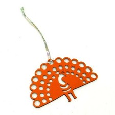 HERMES Petit H Bag Charm Togo x Epson Orange x Gray