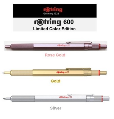 Rotring 600 Ballpoint Pen Hexagonal Pens Knurled Grip New In Boxes Lot Of 3