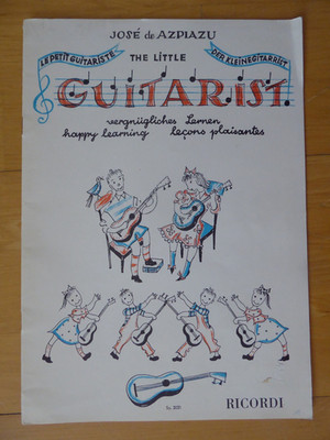 Der kleine Gitarrist Buch José de Azpiazu Ricordi Lernkurs vintage 1969
