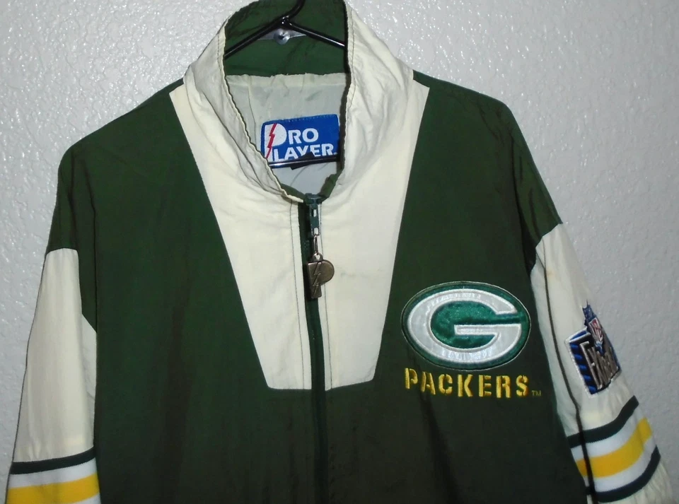Chaqueta De Colección Años 90 Jugador Profesional NFL Green Bay Packers Talla Grande Mediana Foto 2 de 3